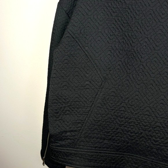 Rebecca Minkoff Black Quilted Moto Jacket Floral Lining Size M - Picture 14 of 14